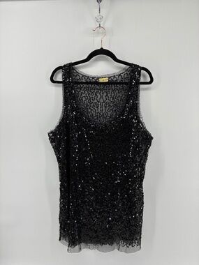 MASSIVE $10 SALE Wildcat Sheer Sequin Black Dress Swim Cover Evening Party